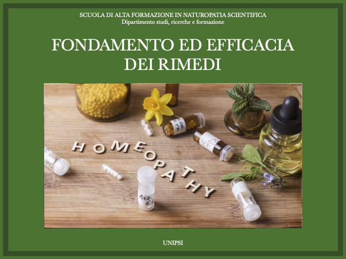 FONDAMENTO ED EFFICACIA DEI RIMEDI naturopatici